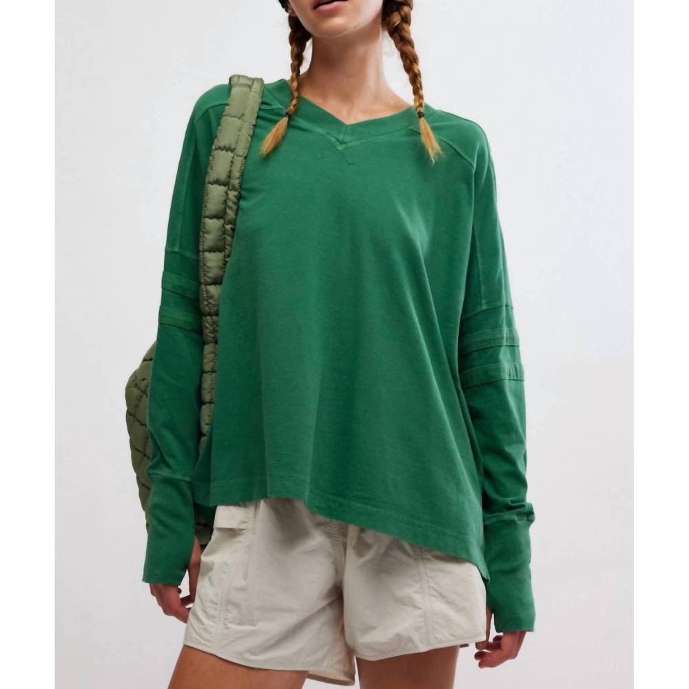 Free People Green Long Sleeve Tee